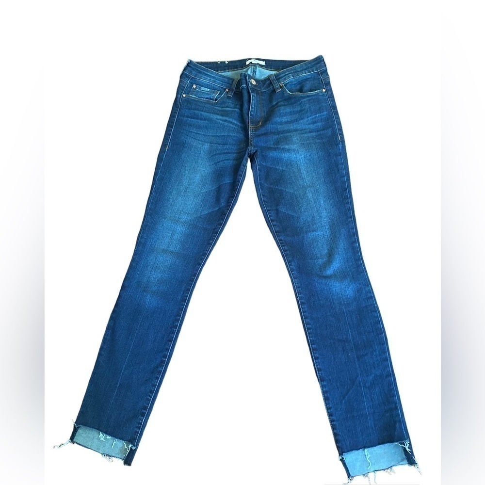 BP dark blue frayed hem skinny jeans